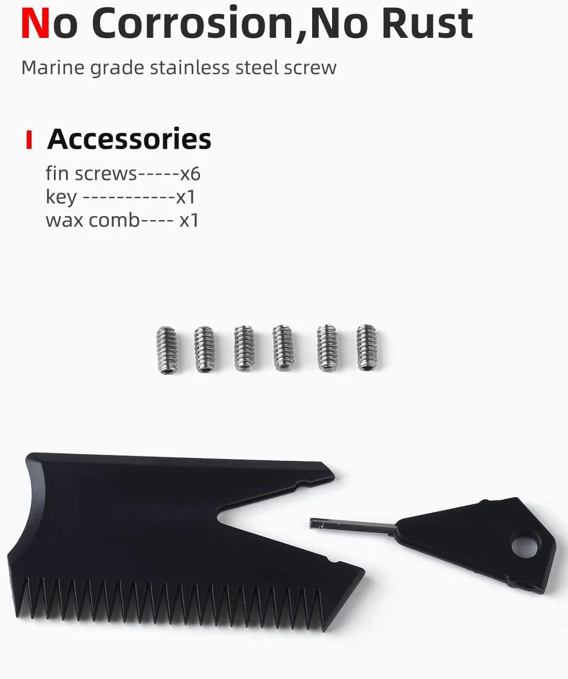Abahub Surfboard Thruster Fins Set, Compatible with FCS Style Fin Box, Fiberglass Reinforced G5 Surf Fin, 3 Fins for Surf Boards, Surfing Longboard, Shortboard, with Screws and Key, Black/Blue/White