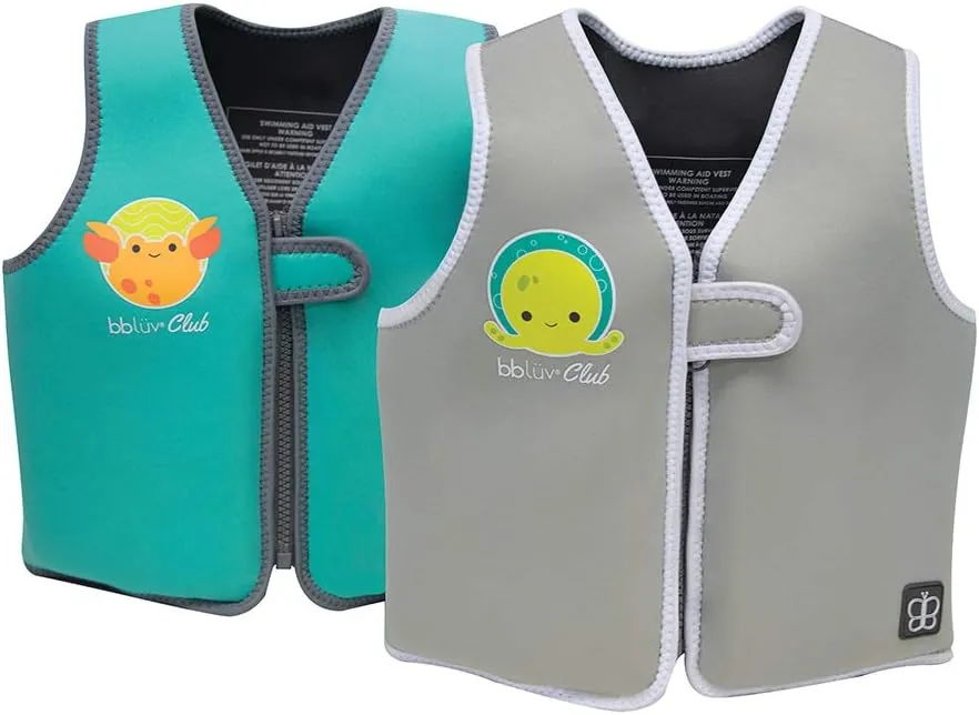 bblv Nj Toddler Life Jacket - Neoprene Swim Vest for Boys and Girls, with Wetsuit Warmth, SPF Protection, and Removable Baby Swimming Float Pads