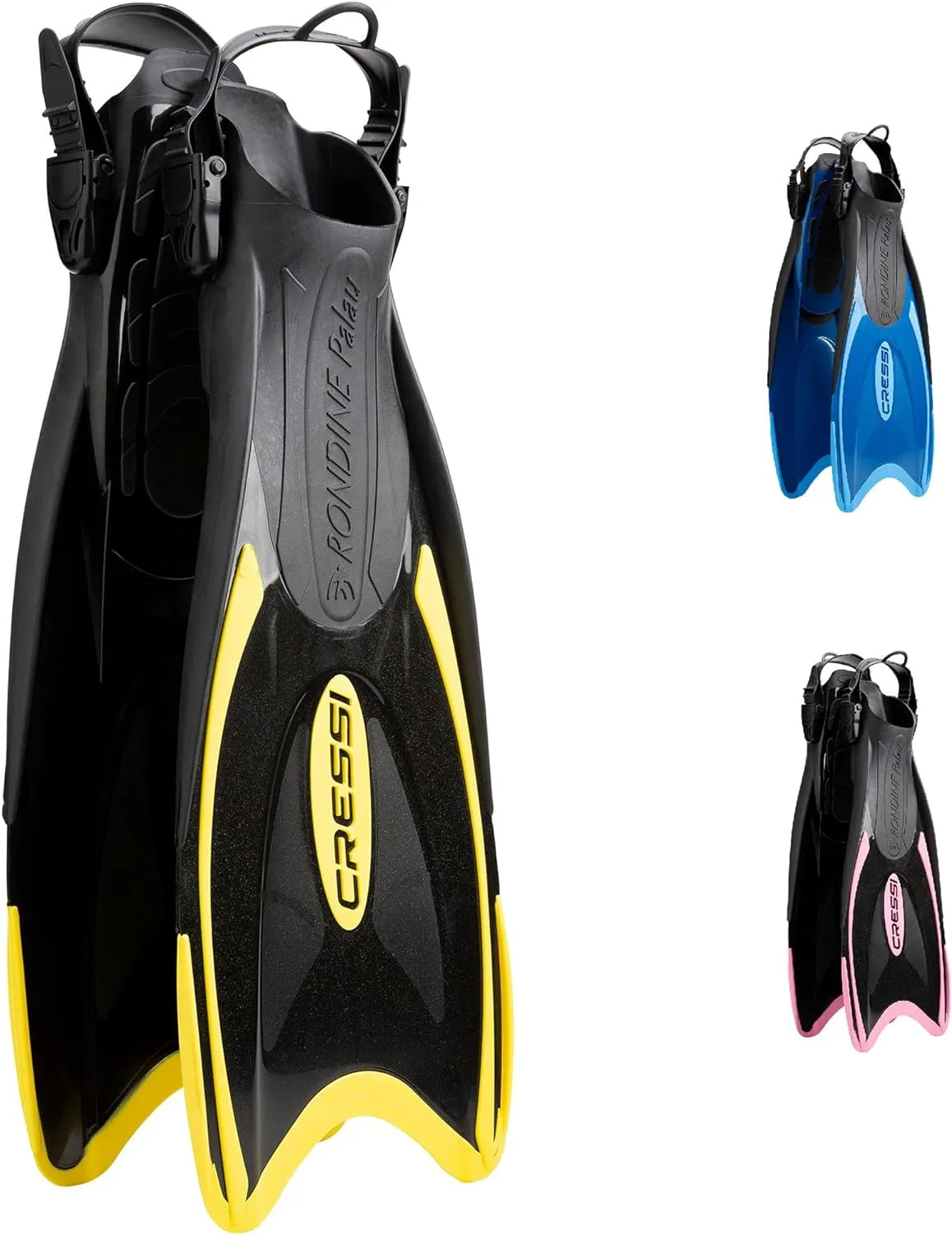 Cressi Palau Adjustable Open Heel Snorkeling Swim Fins Blue