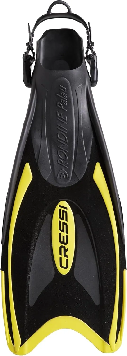 Cressi Palau Adjustable Open Heel Snorkeling Swim Fins Blue