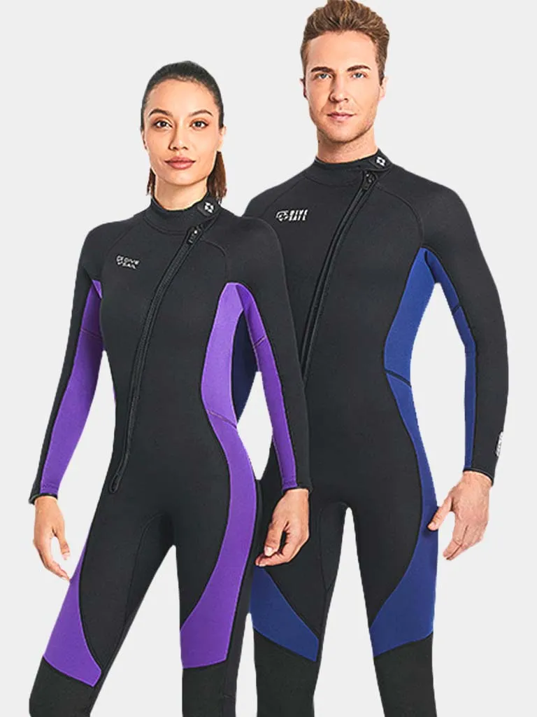 DIVE & SAIL Adults Long Sleeve One Piece Front Zip Wetsuit
