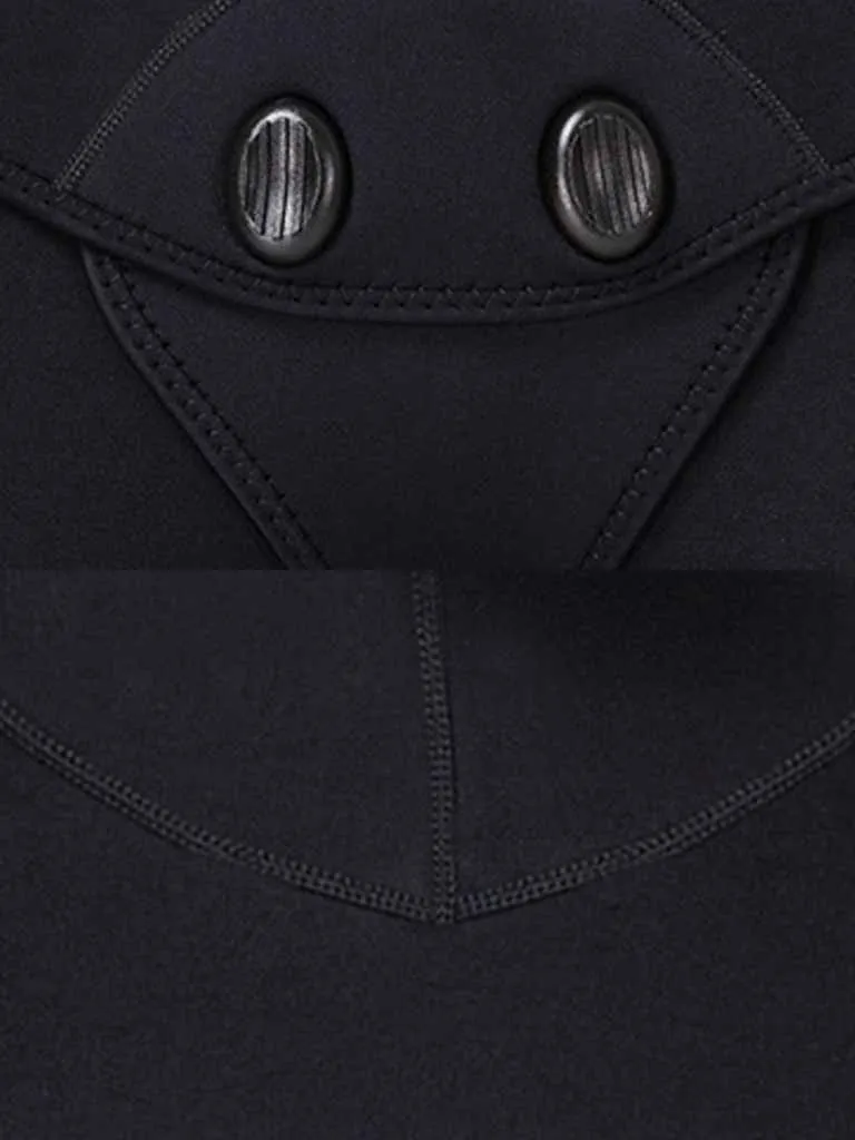 DIVE & SAIL Men’s 1.5MM Two Piece Beavertail Wetsuit with Hood, Black