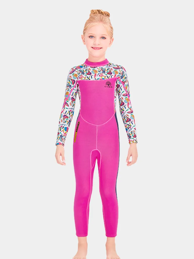 DIVE & SAIL One Piece Long Sleeve Girls Wetsuit Fullsuit, 2 Colors