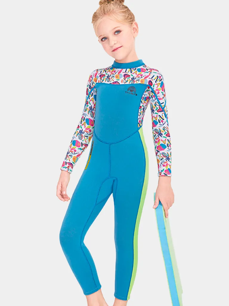 DIVE & SAIL One Piece Long Sleeve Girls Wetsuit Fullsuit, 2 Colors