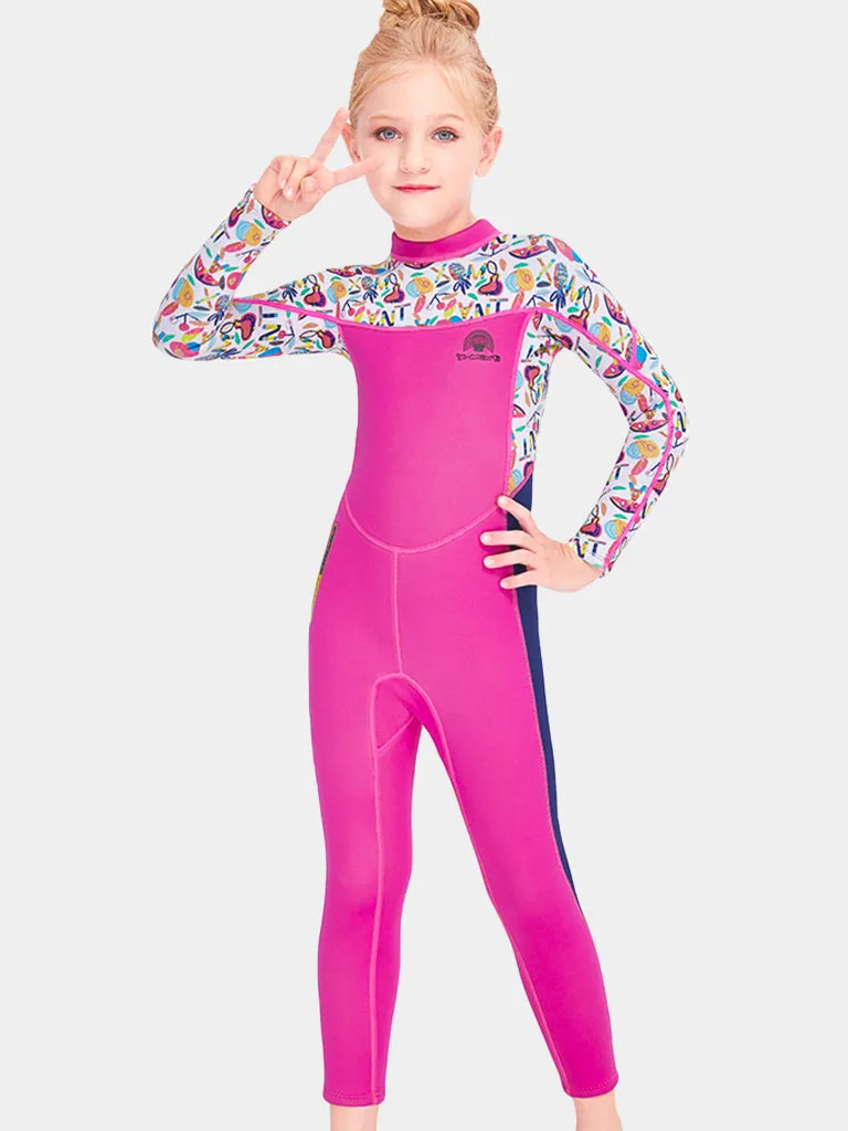 DIVE & SAIL One Piece Long Sleeve Girls Wetsuit Fullsuit, 2 Colors