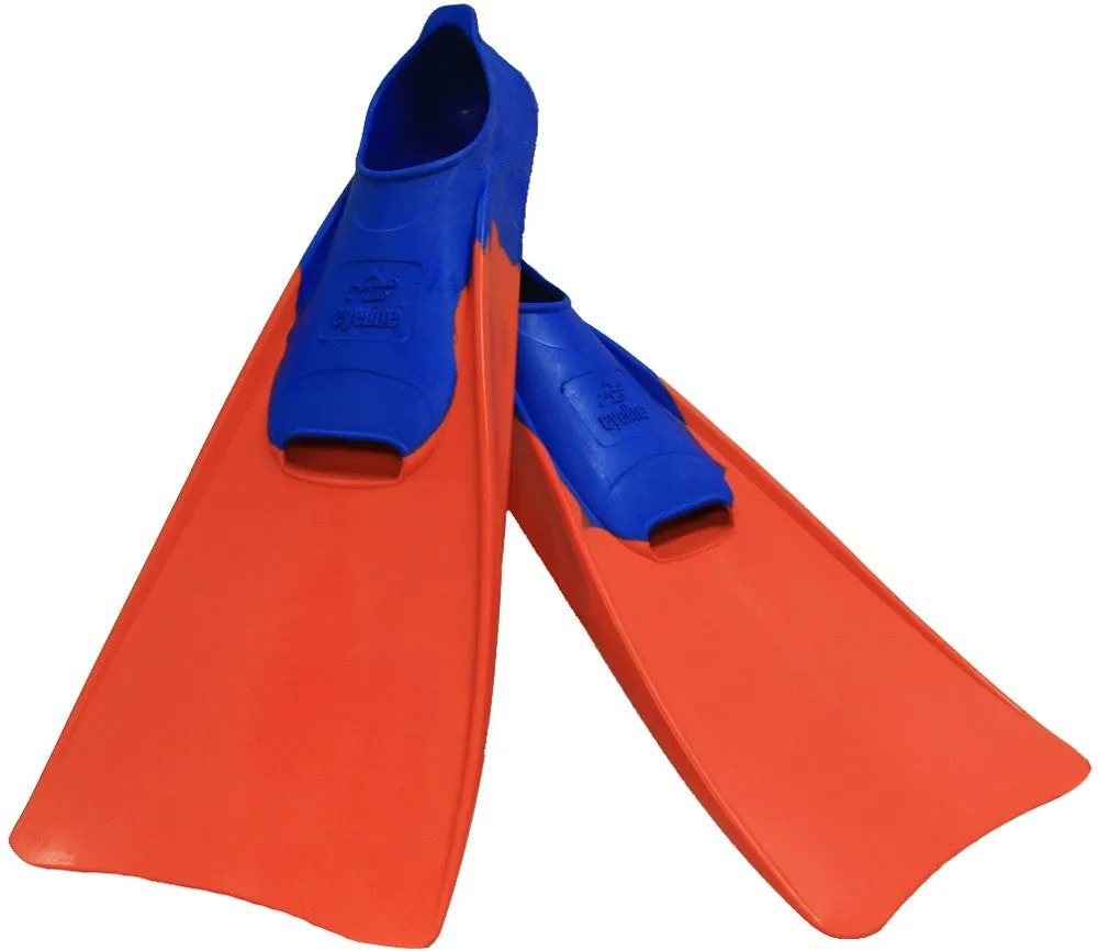 Eyeline Size 8-11 Swim Fins - Orange/Blue