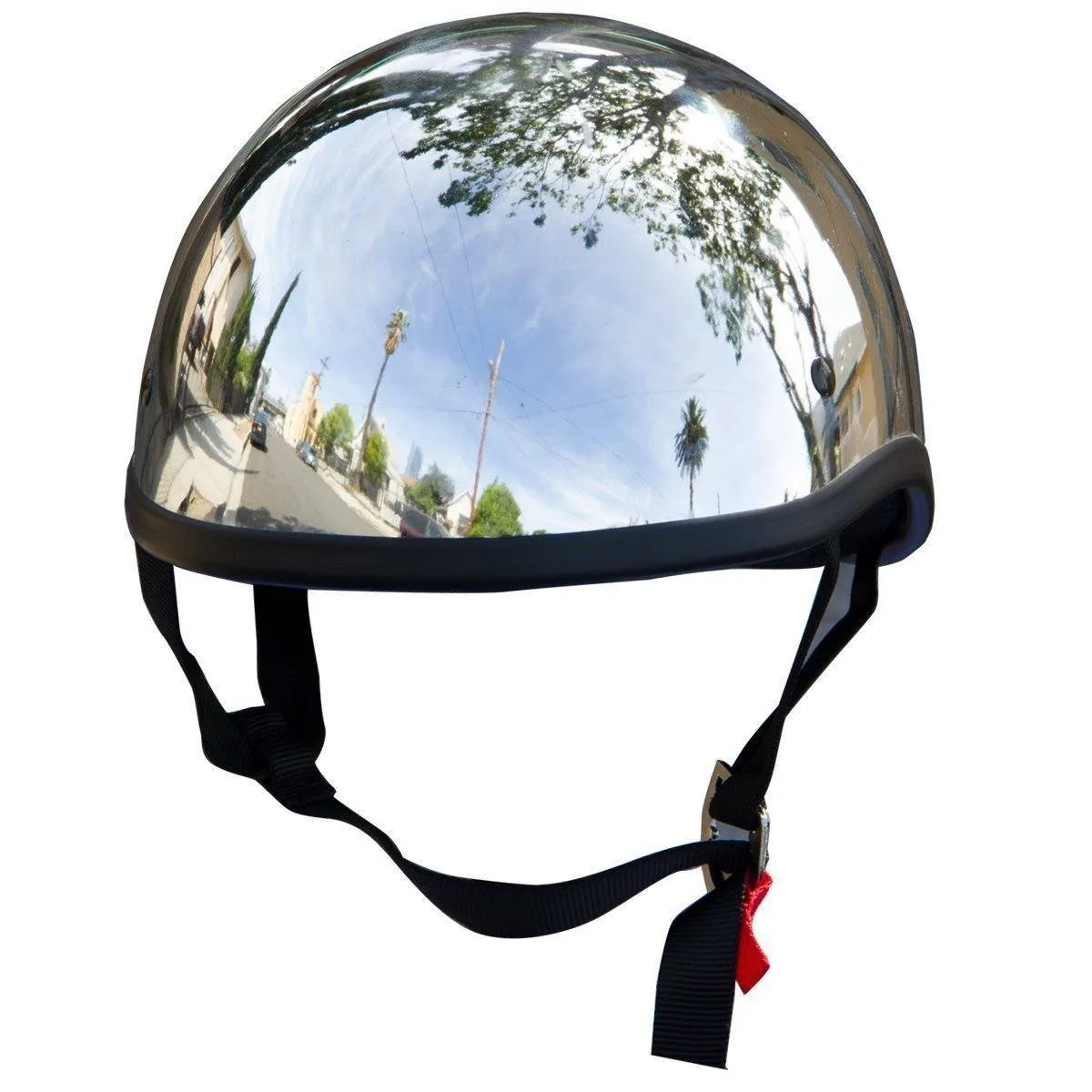 FH Helmets FH-36 Chrome Finish Half Skull Helmet