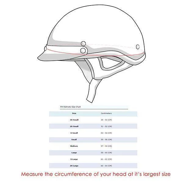 FH Helmets FH-36 Glossy White Half Skull Helmet
