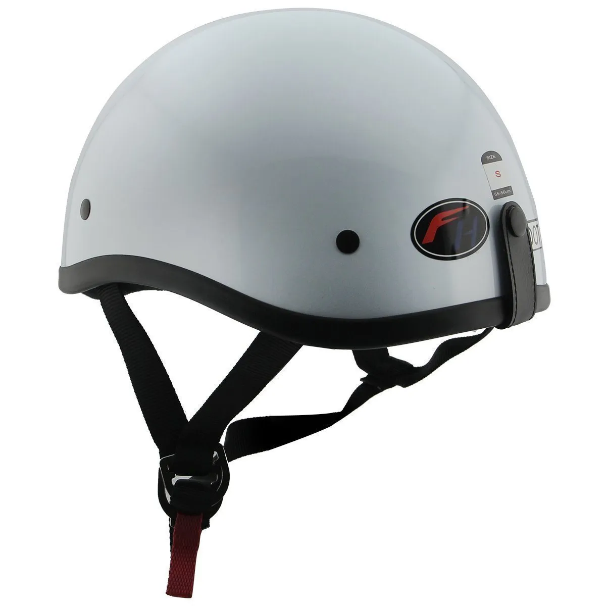 FH Helmets FH-36 Glossy White Half Skull Helmet
