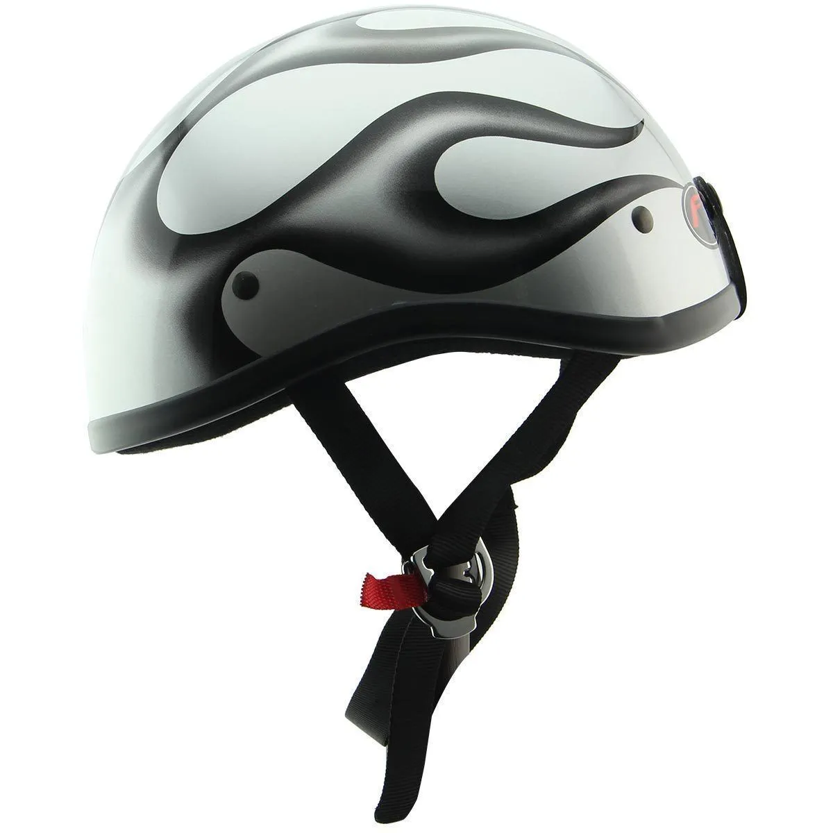 FH Helmets FH-36 Silver Flame Half Helmet