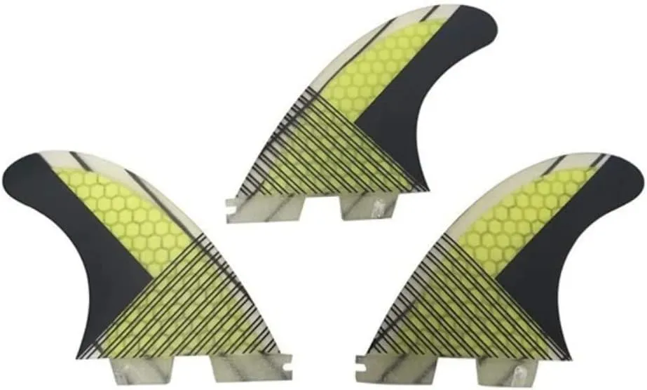 Fiberglass Honeycomb Surfboard Fin (3) Glass Flex Thruster Surf Fin Style G5 - Tri Fin Thruster Set Surfboard fins Size M Size fins