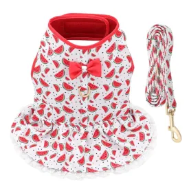 Fruit Harness Dress   Leash - Watermelons