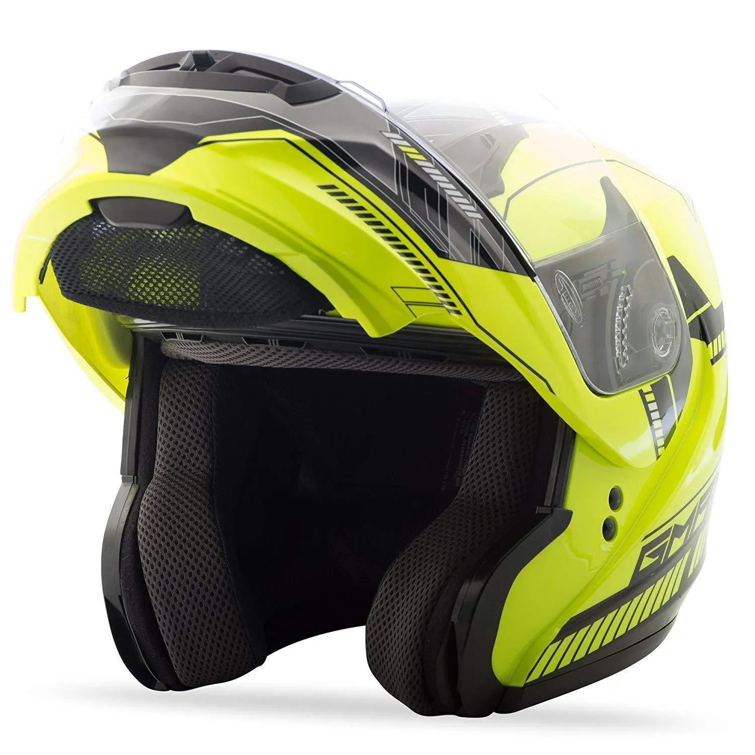 GMax MD04 Hi-Viz Yellow/Black Modular Helmet