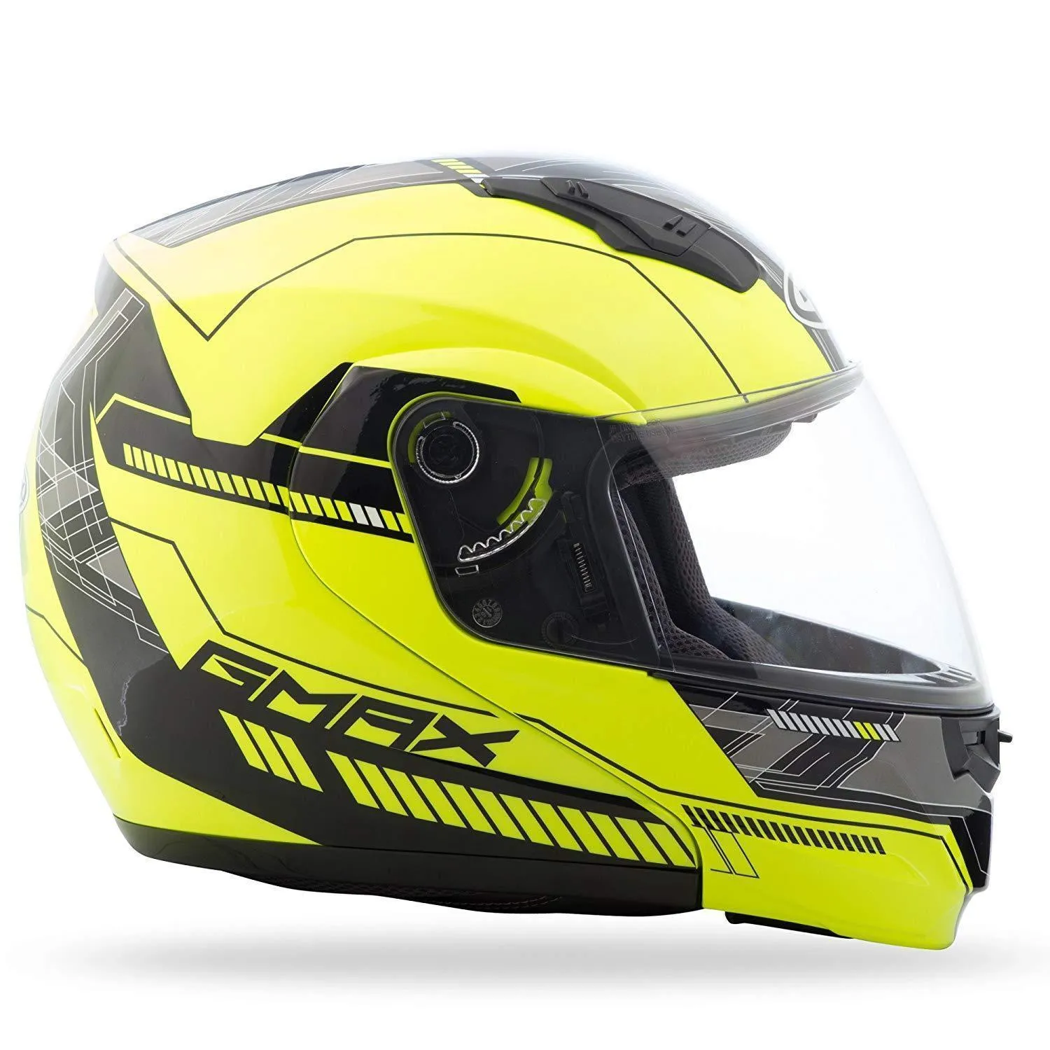 GMax MD04 Hi-Viz Yellow/Black Modular Helmet