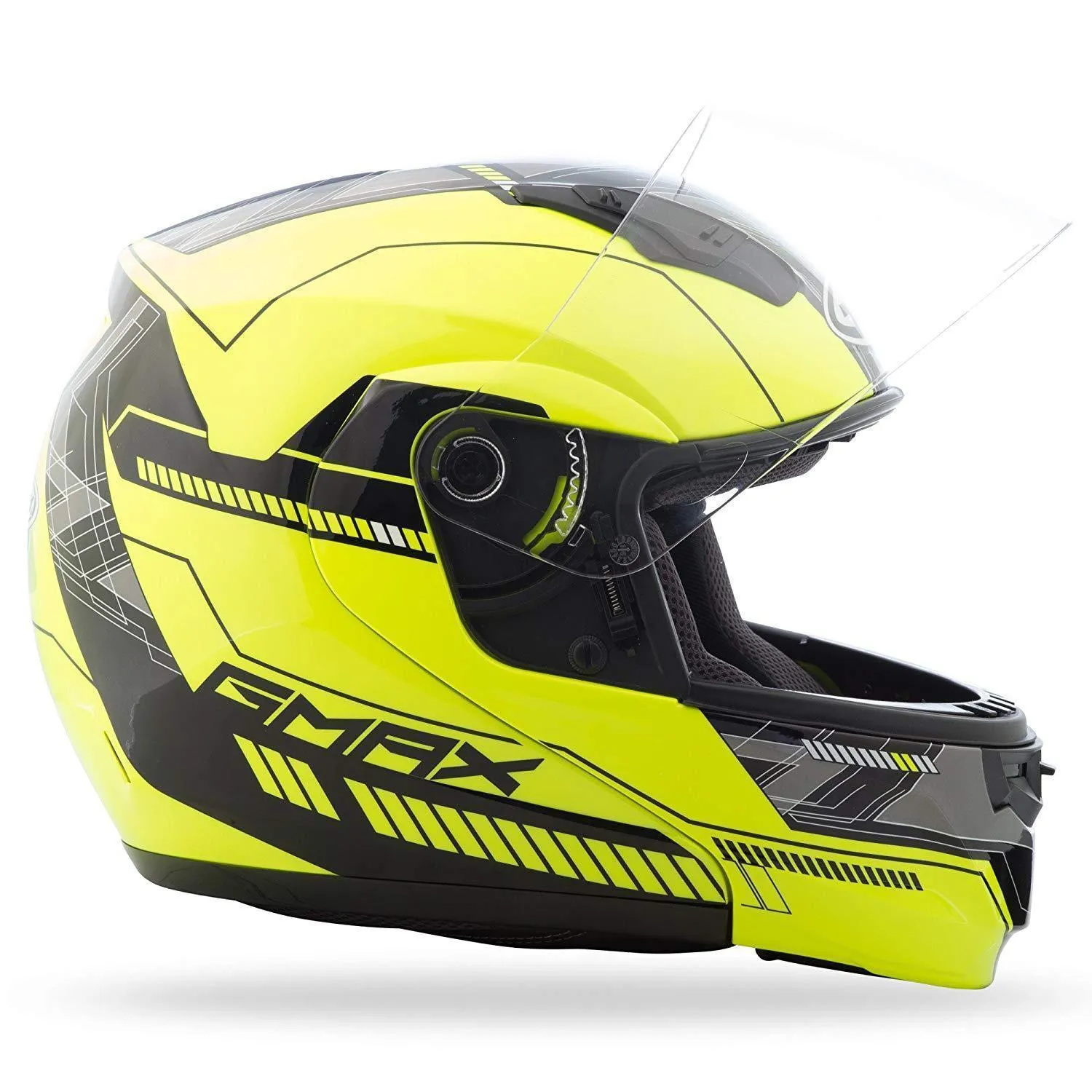 GMax MD04 Hi-Viz Yellow/Black Modular Helmet