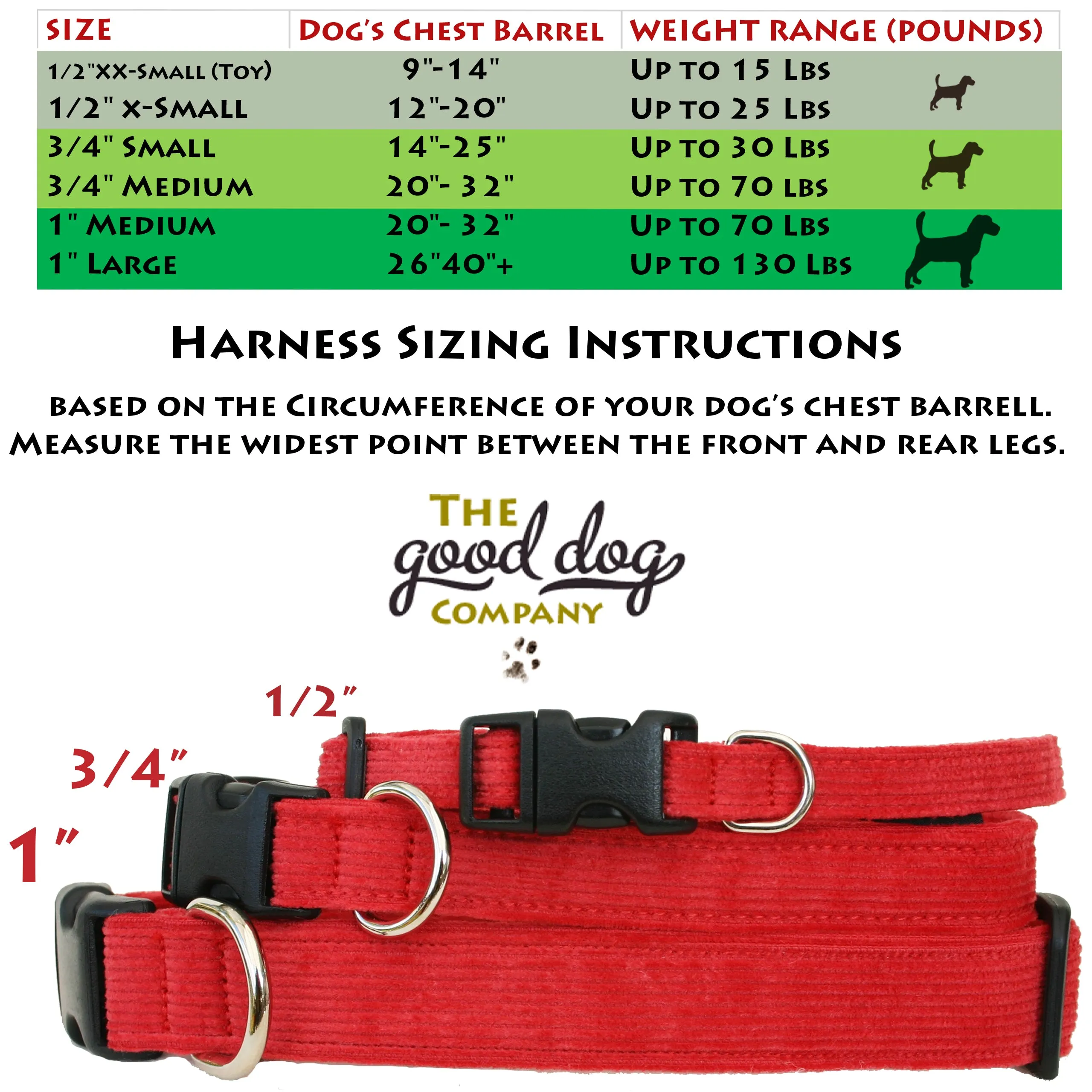 Hemp Dog Harness RED Corduroy