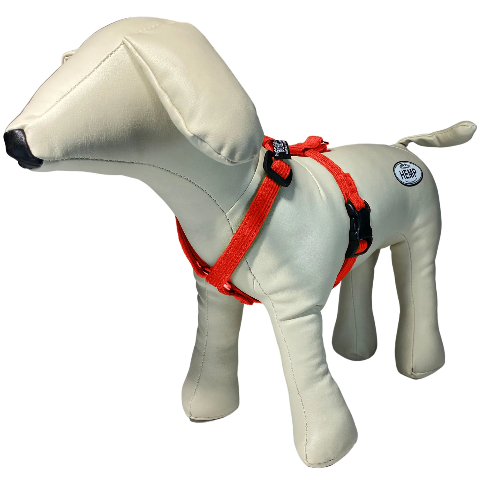 Hemp Dog Harness RED Corduroy