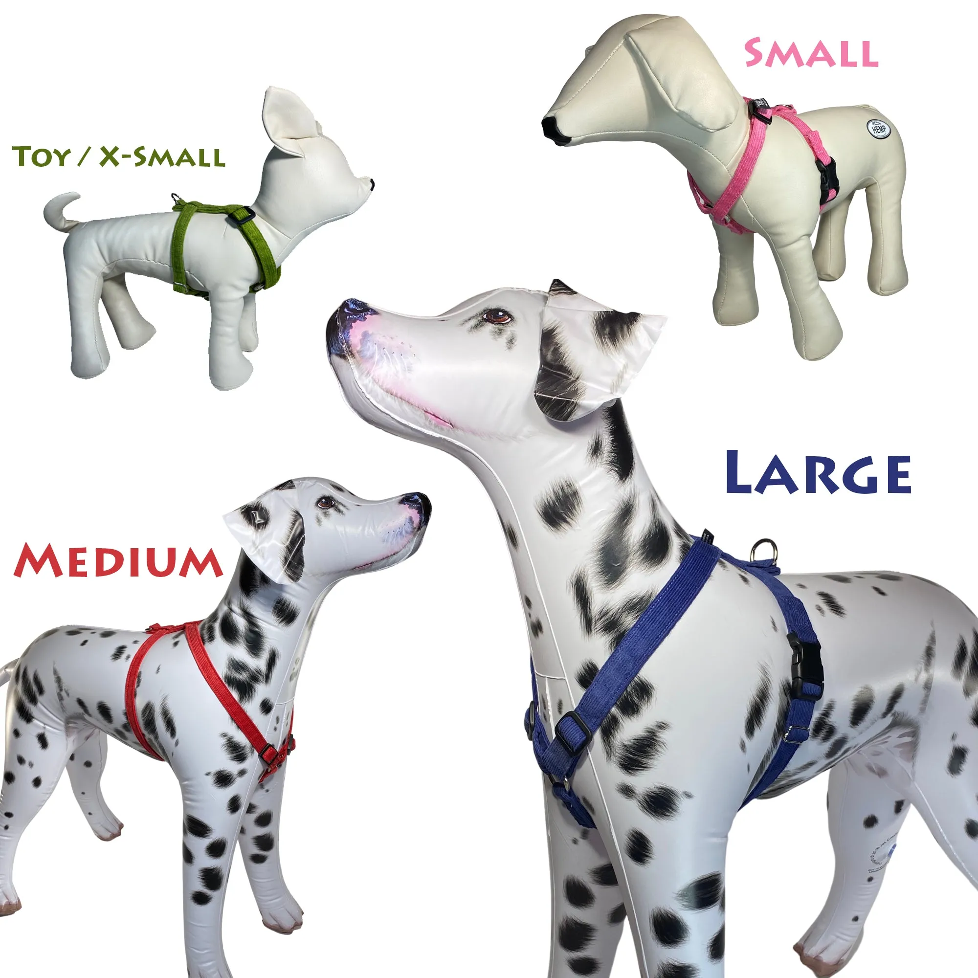 Hemp Dog Harness RED Corduroy