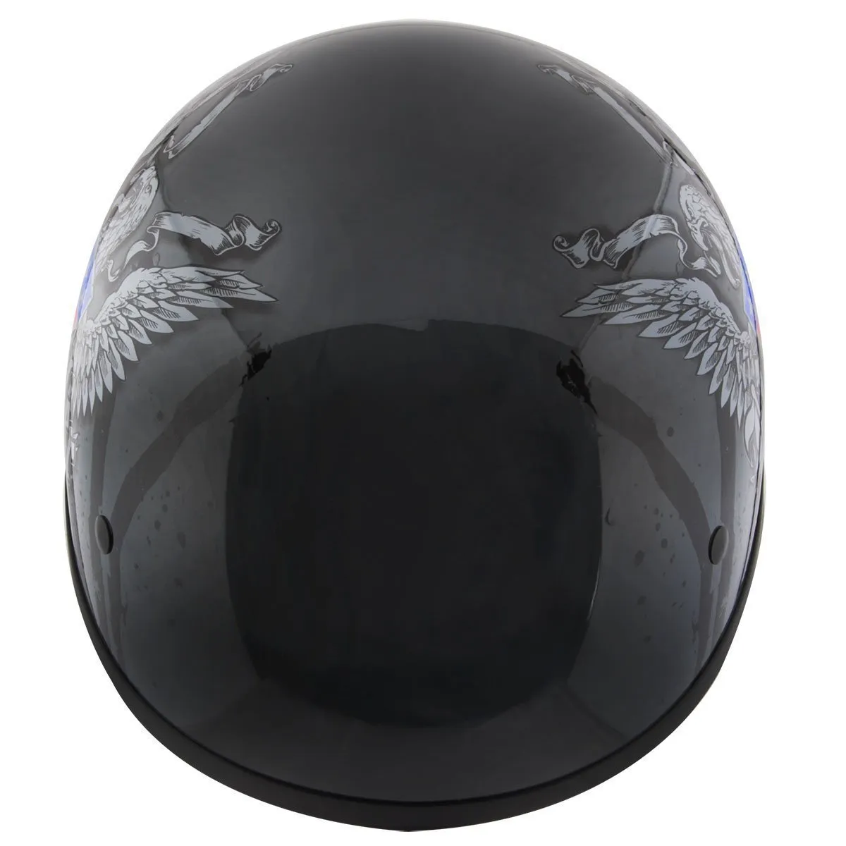 Hustler DOT HT-1 Ride Hard Dark Gray Glossy Skull Cap Helmet
