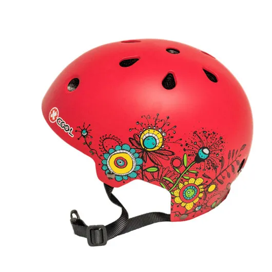 Kids Safety Helmet (Red Flowers)  Small 48 - 54cm
