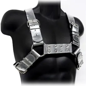 Leather Bull Dog Harness - XL (Silver)