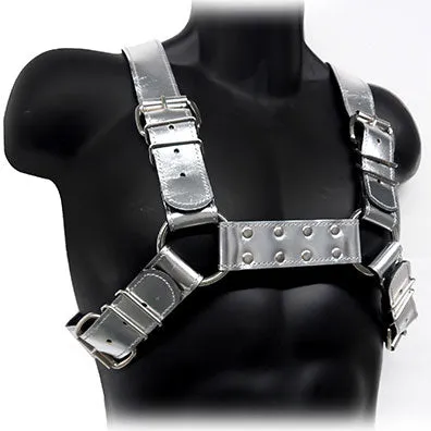 Leather Bull Dog Harness - XL (Silver)
