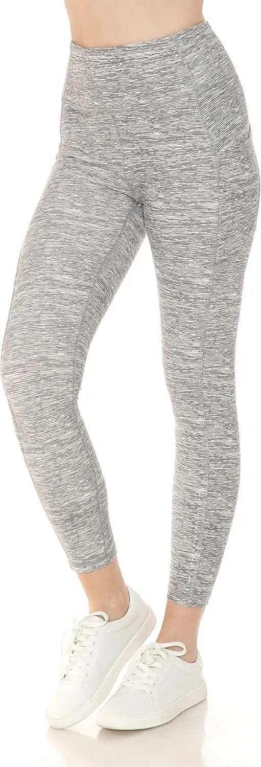 Leggings Depot Women's High Waisted Reflective Yoga Pants with Pockets Athletic Leggings