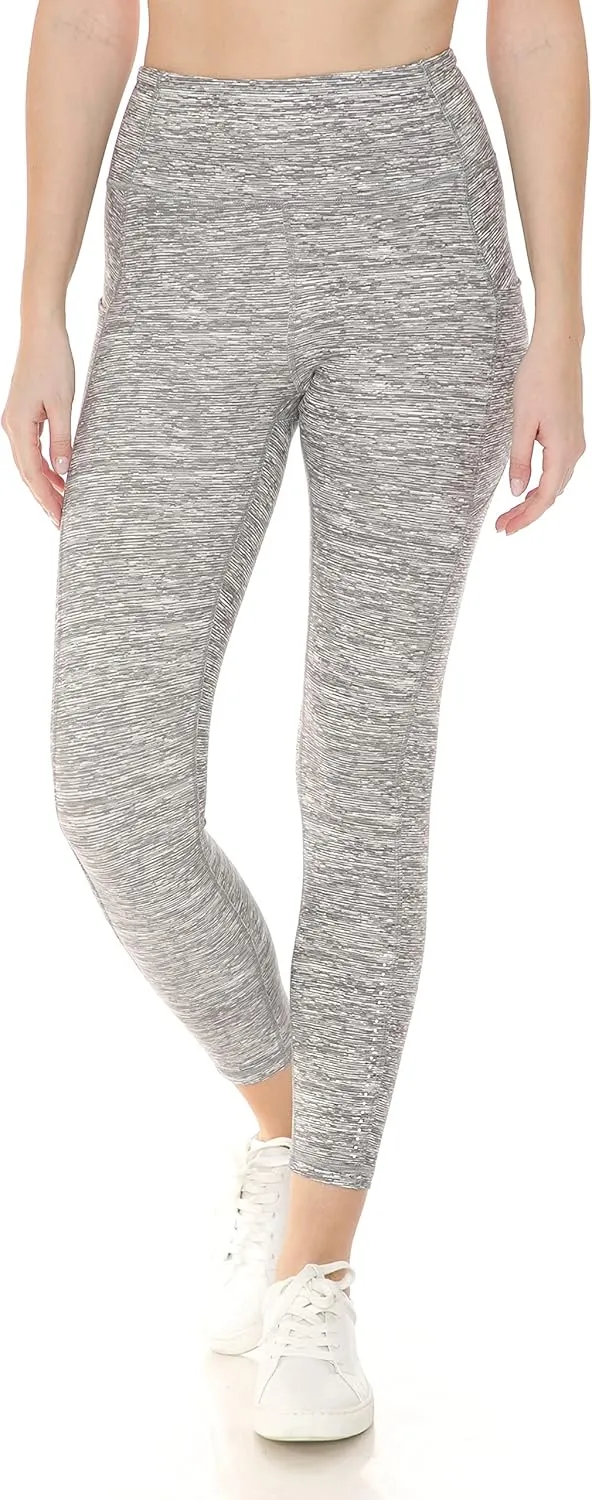 Leggings Depot Women's High Waisted Reflective Yoga Pants with Pockets Athletic Leggings