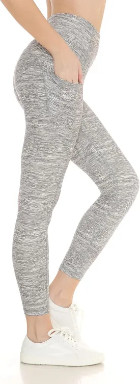Leggings Depot Women's High Waisted Reflective Yoga Pants with Pockets Athletic Leggings