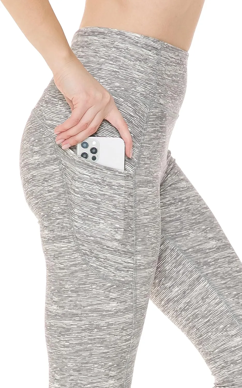 Leggings Depot Women's High Waisted Reflective Yoga Pants with Pockets Athletic Leggings