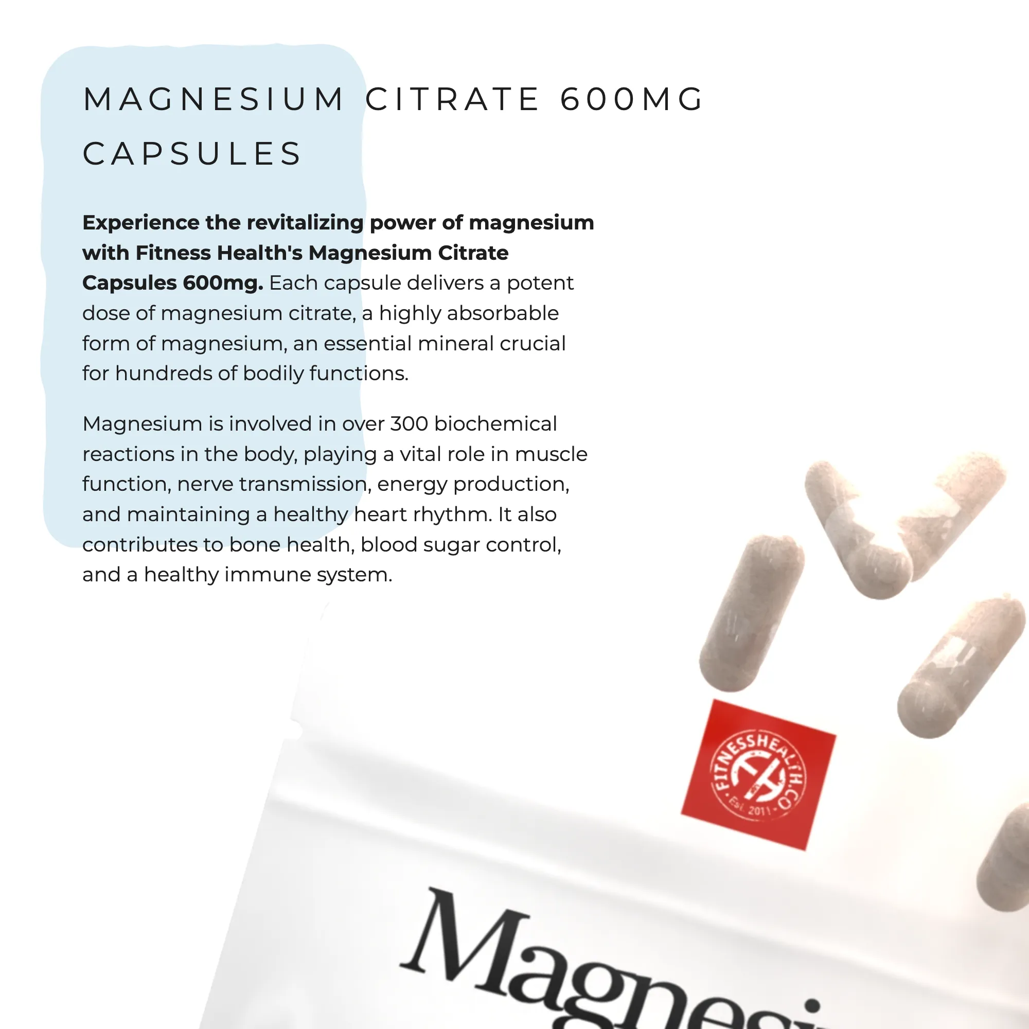 Magnesium Citrate Capsules 600mg