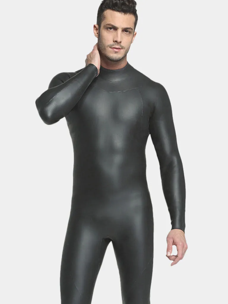MYLEDI Adult 3MM Smooth Skin Black Long Sleeve Wetsuit