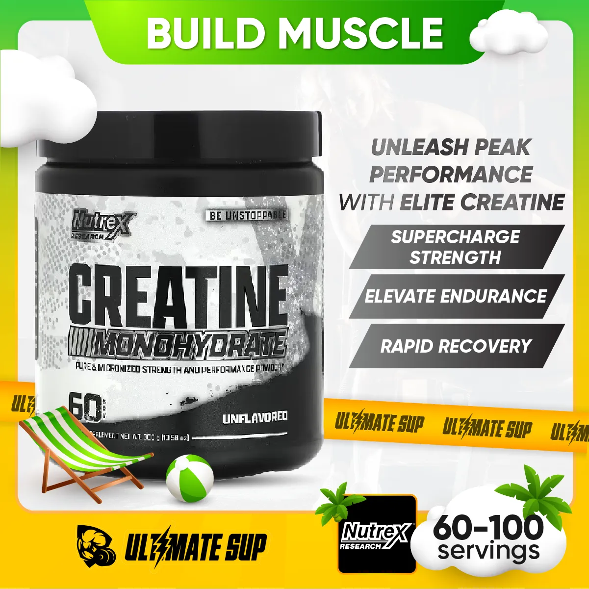 Nutrex Research, Creatine Monohydrate, 300 - 1000g