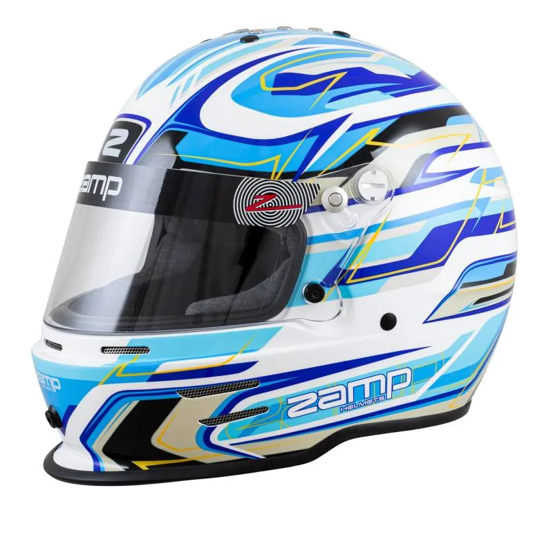 Zamp RZ-42Y Youth Graphic Helmet - White/Blue/Light Blue